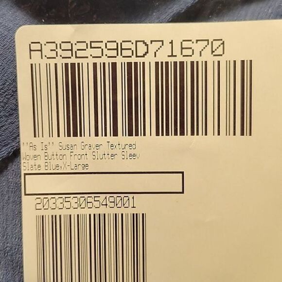 NWOT Susan Graver Textured Woven Button Front Flutter Sleeve Shirt Sz XL - Picture 10 of 12